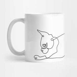 One line Boston Terrier Downward Dog Mug